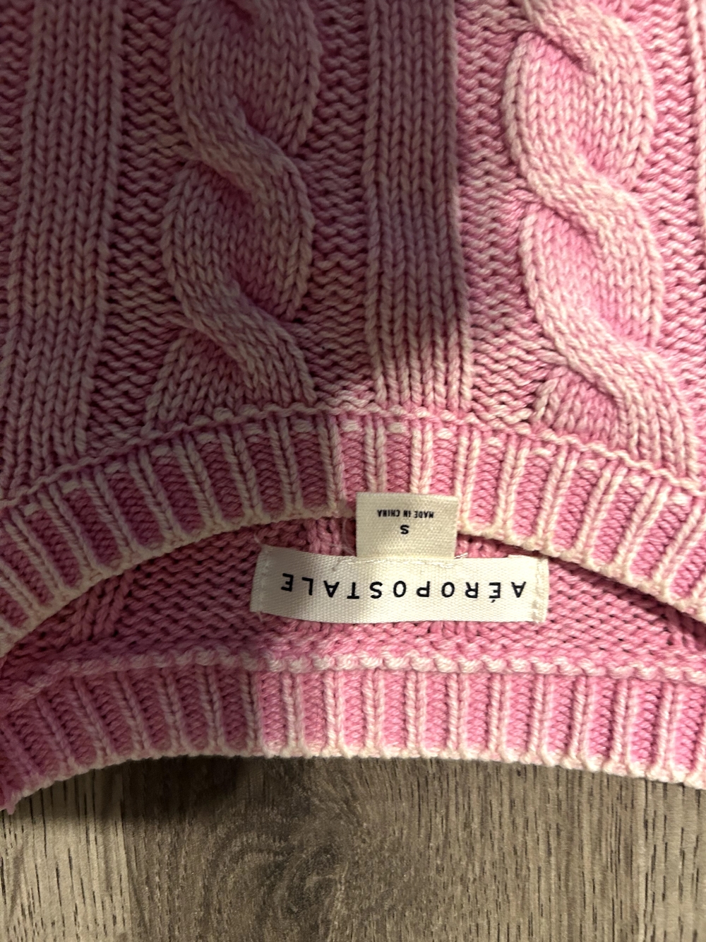 Aeropostale Pink Cable Knit Women's Sweater